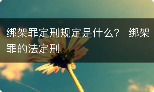 绑架罪定刑规定是什么？ 绑架罪的法定刑