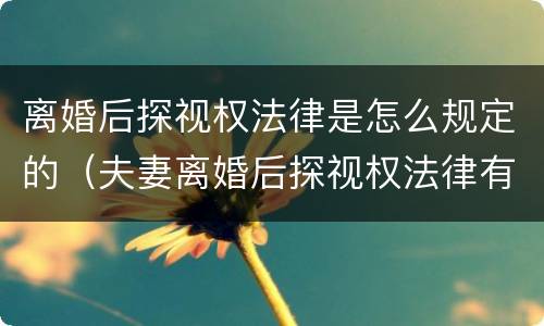 离婚后探视权法律是怎么规定的（夫妻离婚后探视权法律有保护吗?）