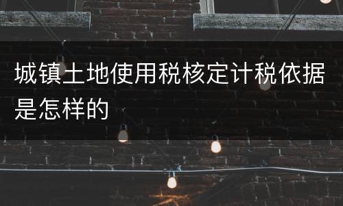 城镇土地使用税核定计税依据是怎样的