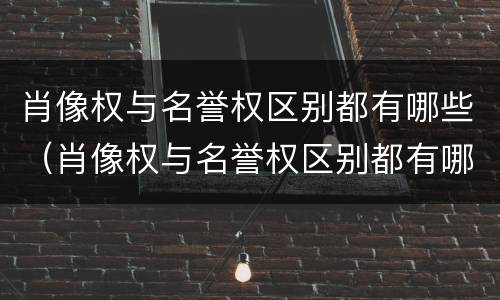 肖像权与名誉权区别都有哪些（肖像权与名誉权区别都有哪些内容）