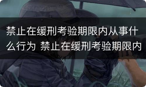禁止在缓刑考验期限内从事什么行为 禁止在缓刑考验期限内从事什么行为工作