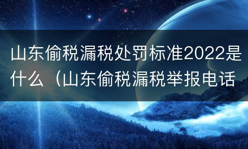 山东偷税漏税处罚标准2022是什么（山东偷税漏税举报电话）