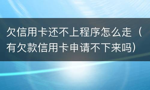 欠信用卡还不上程序怎么走（有欠款信用卡申请不下来吗）
