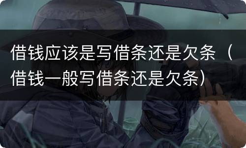 借钱应该是写借条还是欠条（借钱一般写借条还是欠条）