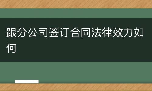 跟分公司签订合同法律效力如何