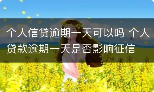 个人信贷逾期一天可以吗 个人贷款逾期一天是否影响征信