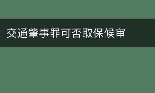 交通肇事罪可否取保候审
