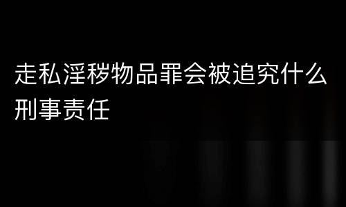 走私淫秽物品罪会被追究什么刑事责任