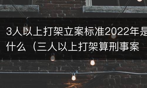 3人以上打架立案标准2022年是什么（三人以上打架算刑事案件）