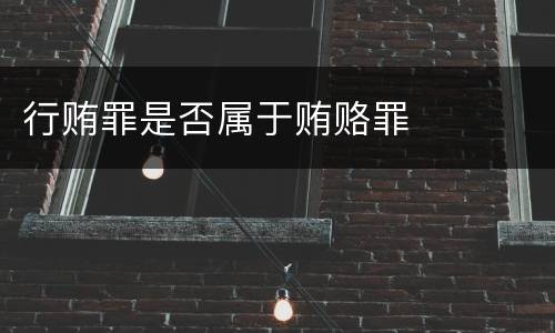 行贿罪是否属于贿赂罪