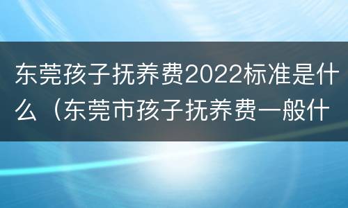 东莞孩子抚养费2022标准是什么（东莞市孩子抚养费一般什么标准）