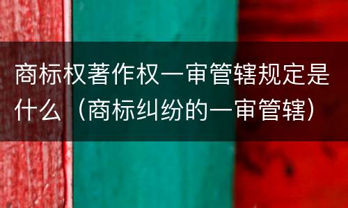 商标权著作权一审管辖规定是什么（商标纠纷的一审管辖）