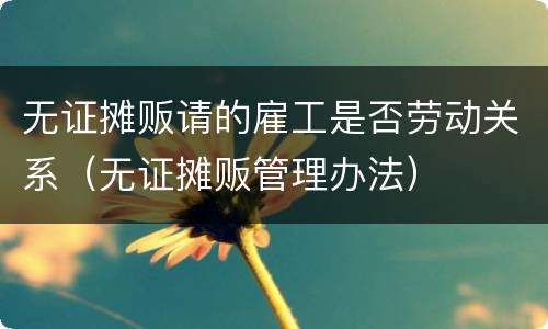 无证摊贩请的雇工是否劳动关系（无证摊贩管理办法）
