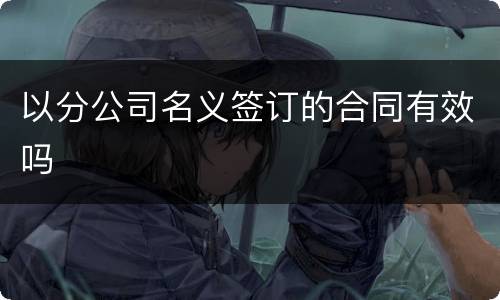 以分公司名义签订的合同有效吗