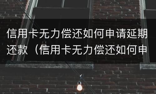 信用卡无力偿还如何申请延期还款（信用卡无力偿还如何申请延期还款手续）
