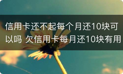 信用卡还不起每个月还10块可以吗 欠信用卡每月还10块有用吗