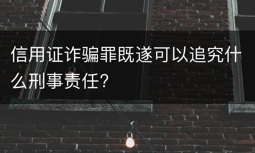信用证诈骗罪既遂可以追究什么刑事责任?