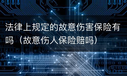 法律上规定的故意伤害保险有吗（故意伤人保险赔吗）