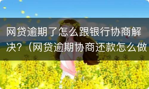 网贷逾期了怎么跟银行协商解决?（网贷逾期协商还款怎么做?这两招就够了）