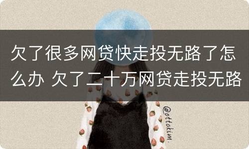 欠了很多网贷快走投无路了怎么办 欠了二十万网贷走投无路了