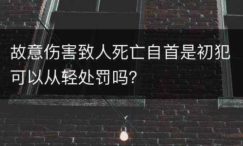 故意伤害致人死亡自首是初犯可以从轻处罚吗？