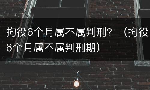 拘役6个月属不属判刑？（拘役6个月属不属判刑期）
