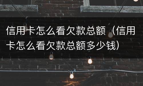 信用卡怎么看欠款总额（信用卡怎么看欠款总额多少钱）