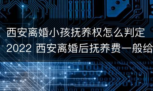 西安离婚小孩抚养权怎么判定2022 西安离婚后抚养费一般给多少