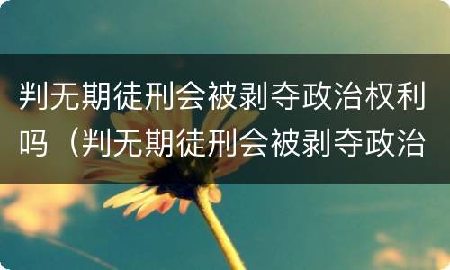 判无期徒刑会被剥夺政治权利吗（判无期徒刑会被剥夺政治权利吗知乎）