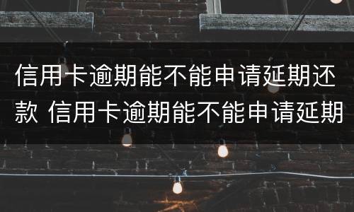 信用卡逾期能不能申请延期还款 信用卡逾期能不能申请延期还款业务