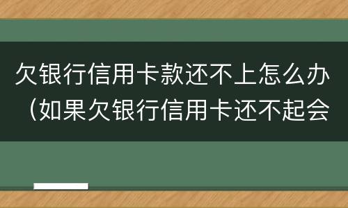 欠银行信用卡款还不上怎么办（如果欠银行信用卡还不起会怎样处理）