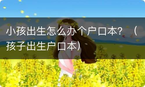 小孩出生怎么办个户口本？（孩子出生户口本）