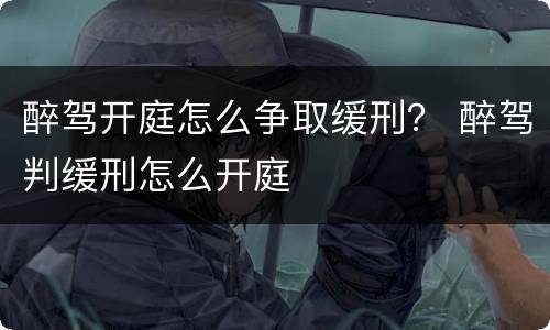 醉驾开庭怎么争取缓刑？ 醉驾判缓刑怎么开庭
