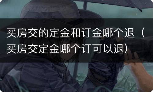 买房交的定金和订金哪个退（买房交定金哪个订可以退）