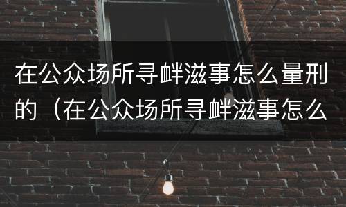 在公众场所寻衅滋事怎么量刑的（在公众场所寻衅滋事怎么量刑的呢）