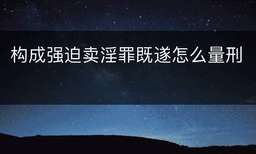 构成强迫卖淫罪既遂怎么量刑