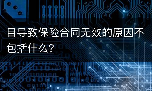 目导致保险合同无效的原因不包括什么？