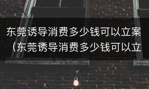 东莞诱导消费多少钱可以立案（东莞诱导消费多少钱可以立案追诉）