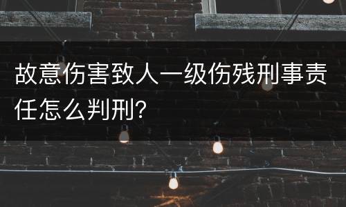 故意伤害致人一级伤残刑事责任怎么判刑？