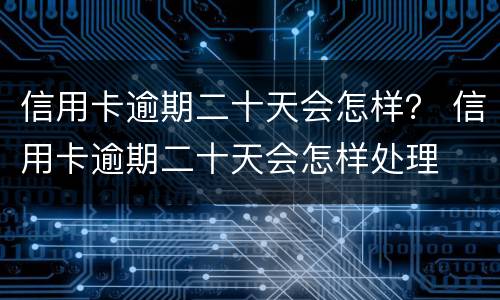 信用卡逾期二十天会怎样？ 信用卡逾期二十天会怎样处理