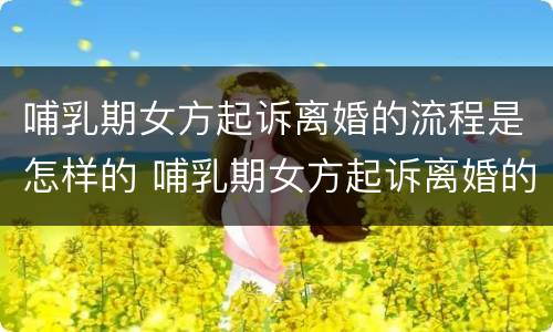 哺乳期女方起诉离婚的流程是怎样的 哺乳期女方起诉离婚的条件