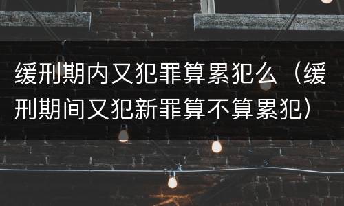 缓刑期内又犯罪算累犯么（缓刑期间又犯新罪算不算累犯）