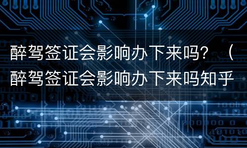 醉驾签证会影响办下来吗？（醉驾签证会影响办下来吗知乎）