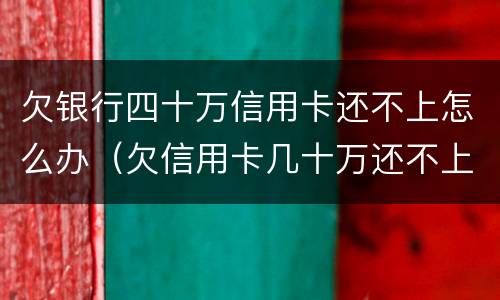 欠银行四十万信用卡还不上怎么办（欠信用卡几十万还不上怎么办）