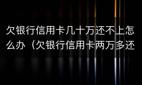 欠银行信用卡几十万还不上怎么办（欠银行信用卡两万多还不起怎么办）