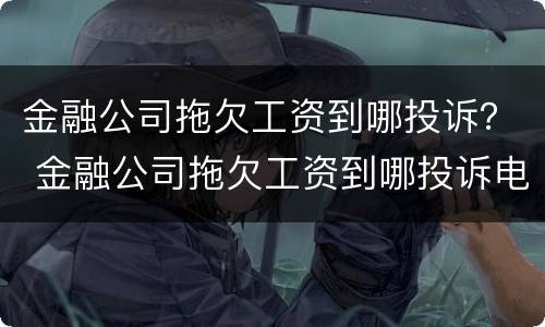 金融公司拖欠工资到哪投诉？ 金融公司拖欠工资到哪投诉电话