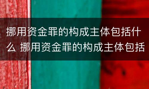 挪用资金罪的构成主体包括什么 挪用资金罪的构成主体包括什么