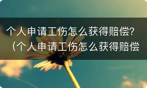 个人申请工伤怎么获得赔偿？（个人申请工伤怎么获得赔偿的）