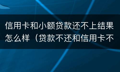 信用卡和小额贷款还不上结果怎么样（贷款不还和信用卡不还哪个严重）
