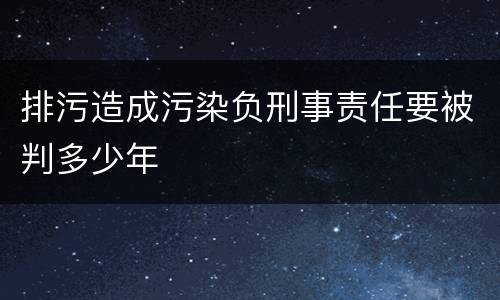 排污造成污染负刑事责任要被判多少年